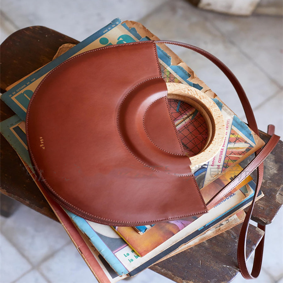 Wooden Handle Fan Bag