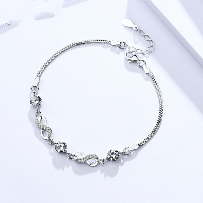 Pulsera Infinito En Plata De Ley