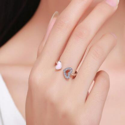 Heart Clear CZ Finger Ring