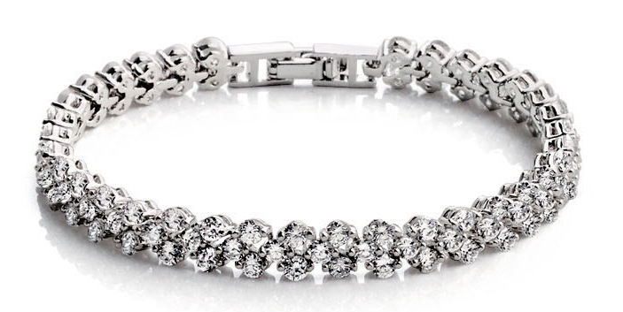 Pulsera de diamantes de plata