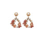 Boucles d'oreilles perles boucles d'oreilles filet cristal boucles d'oreilles rouges boucles d'oreilles feuille design