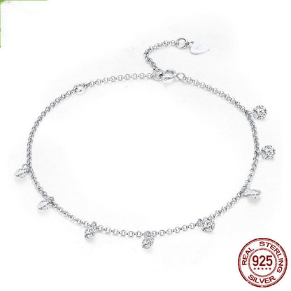 Simple Bracelet & Anklet With Dangling Jewels