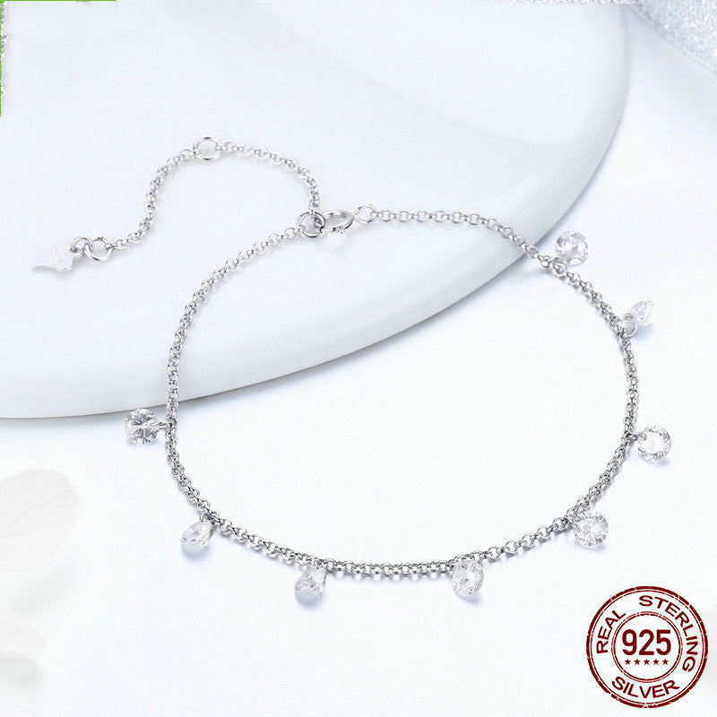 Simple Bracelet & Anklet With Dangling Jewels