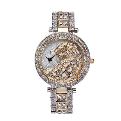 Reloj con banda de acero con diamantes