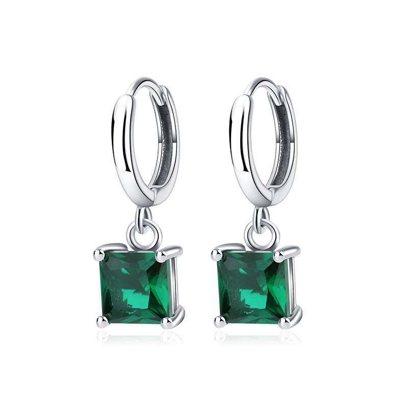 Green Square Earrings Luxury