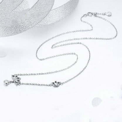 Collier de fleurs de lotus en argent sterling