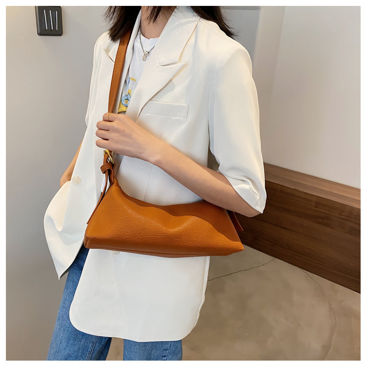 Solid Color One-Shoulder Bag