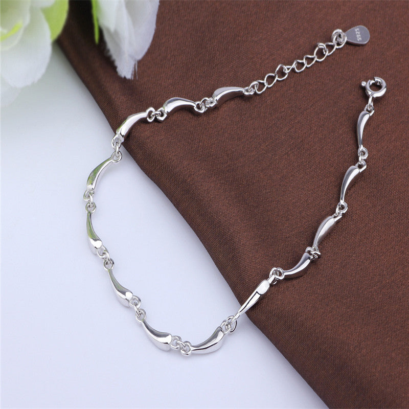 Silver Bracelet & Anklet With a Simple Design