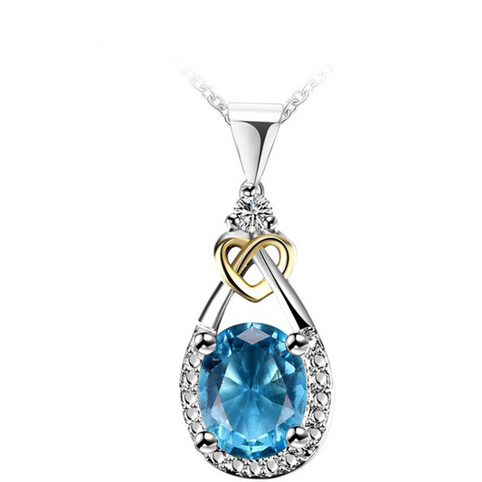 Topaz Stone Necklace in Sterling Silver