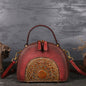 Vintage Leather Handbag Suede Cowhide