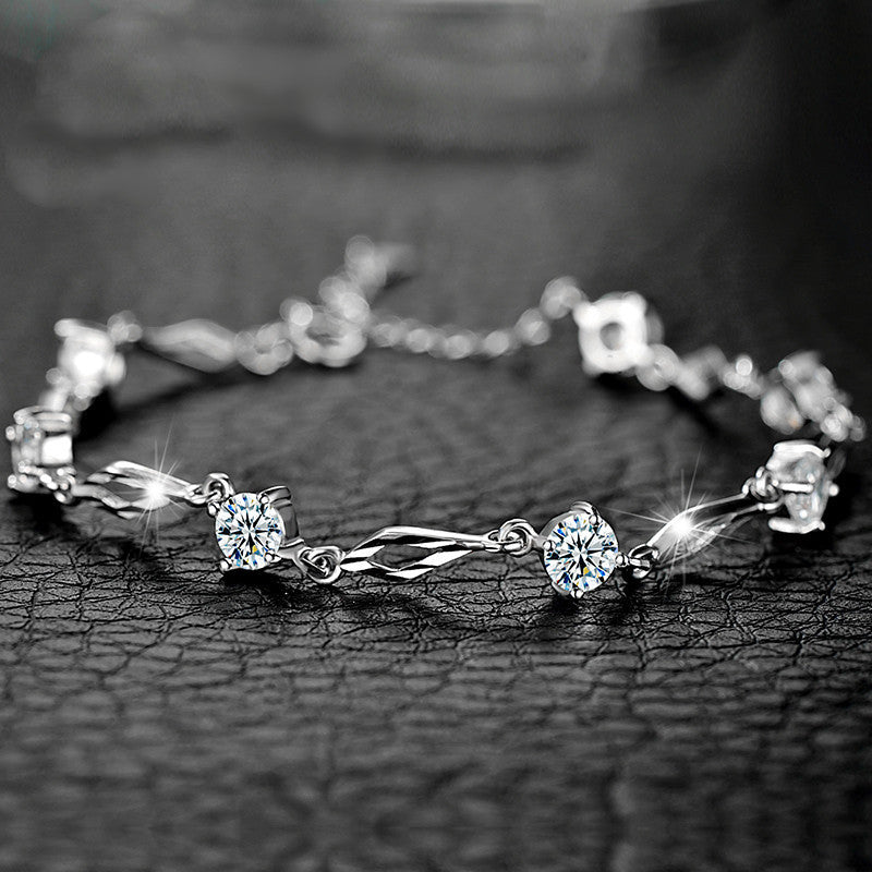 Bracelet en argent sterling avec pierres précieuses