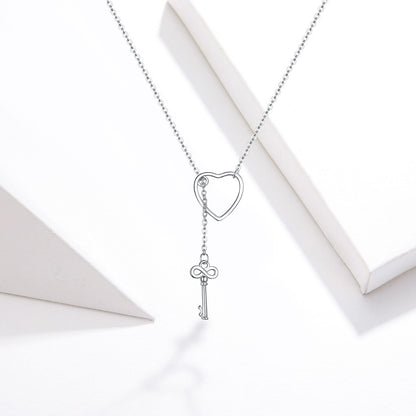 Heart-Shaped And Key Necklace