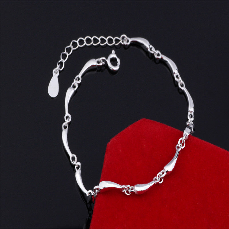 Pulsera y Tobillera de Plata con Diseño Sencillo