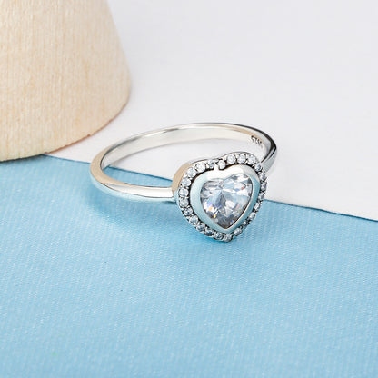 Bague en argent sterling en forme de coeur