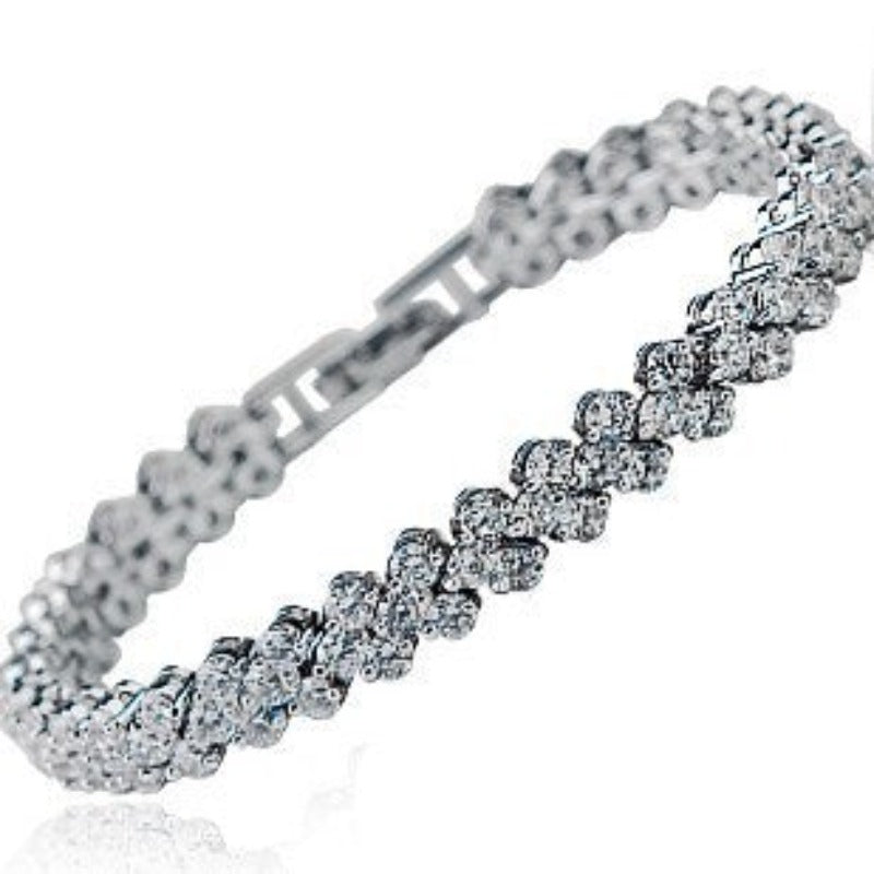 Pulsera de diamantes de plata