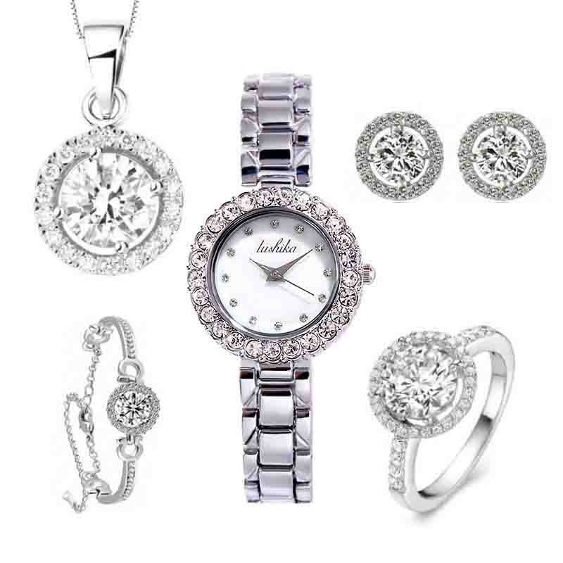 Conjunto de reloj de cuarzo para mujer