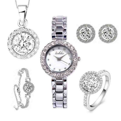 Conjunto de reloj de cuarzo para mujer