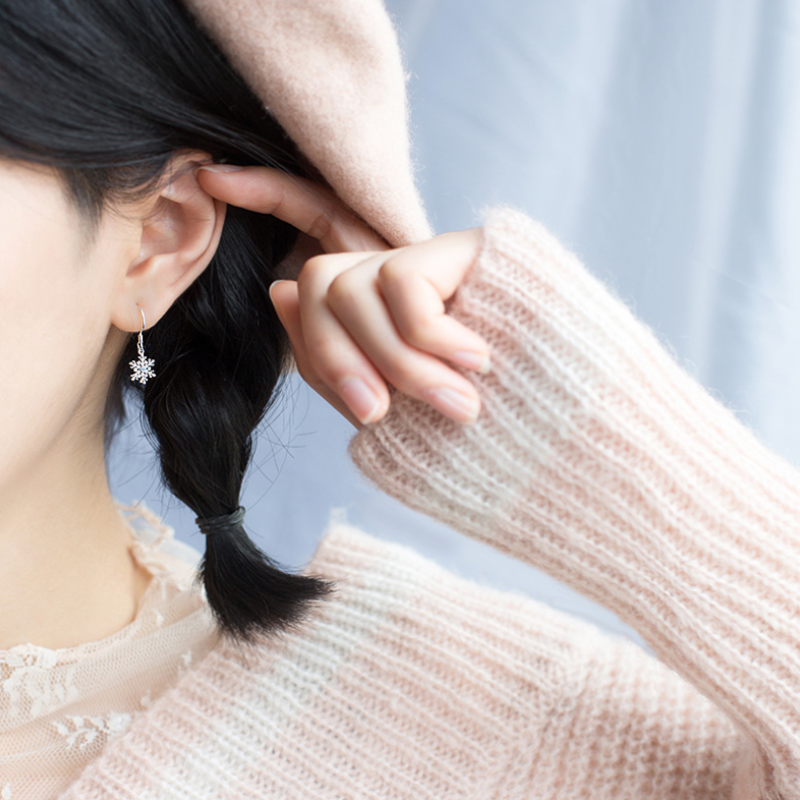 Long Snowflake Earrings