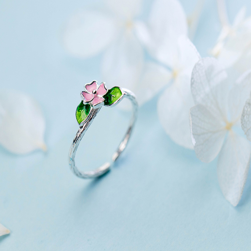 Silver Korean Flower Ring