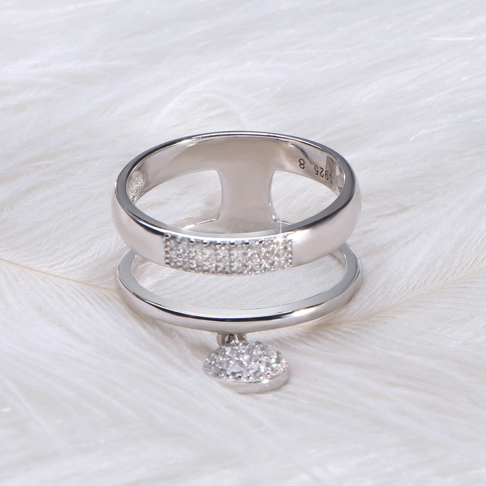 Bague double en argent sterling