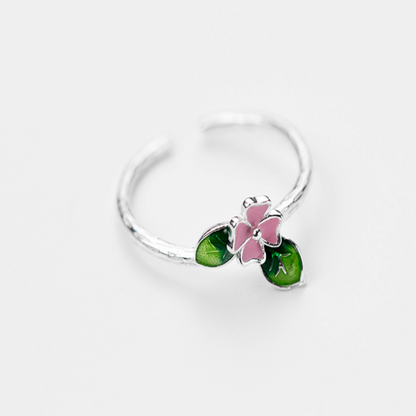 Silver Korean Flower Ring