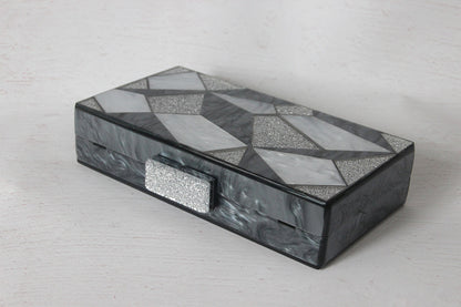 Black And White Contrast Acrylic Clutch