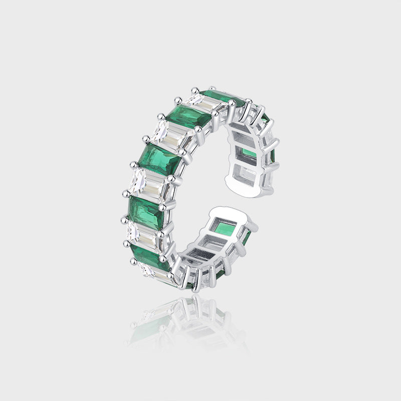 Niche Design Square Diamond Emerald Ring