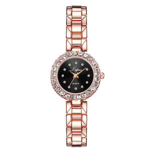 Set-Watch And Bracelet Encrusted With Crystals