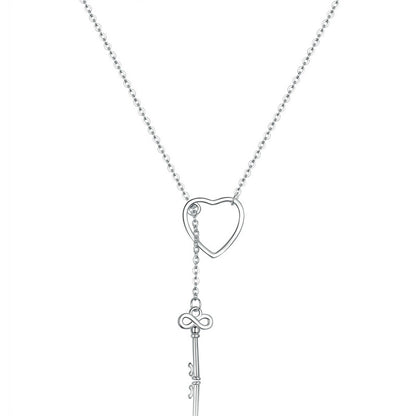 Heart-Shaped And Key Necklace