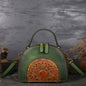 Vintage Leather Handbag Suede Cowhide