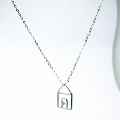 Sterling Silver House Pendant