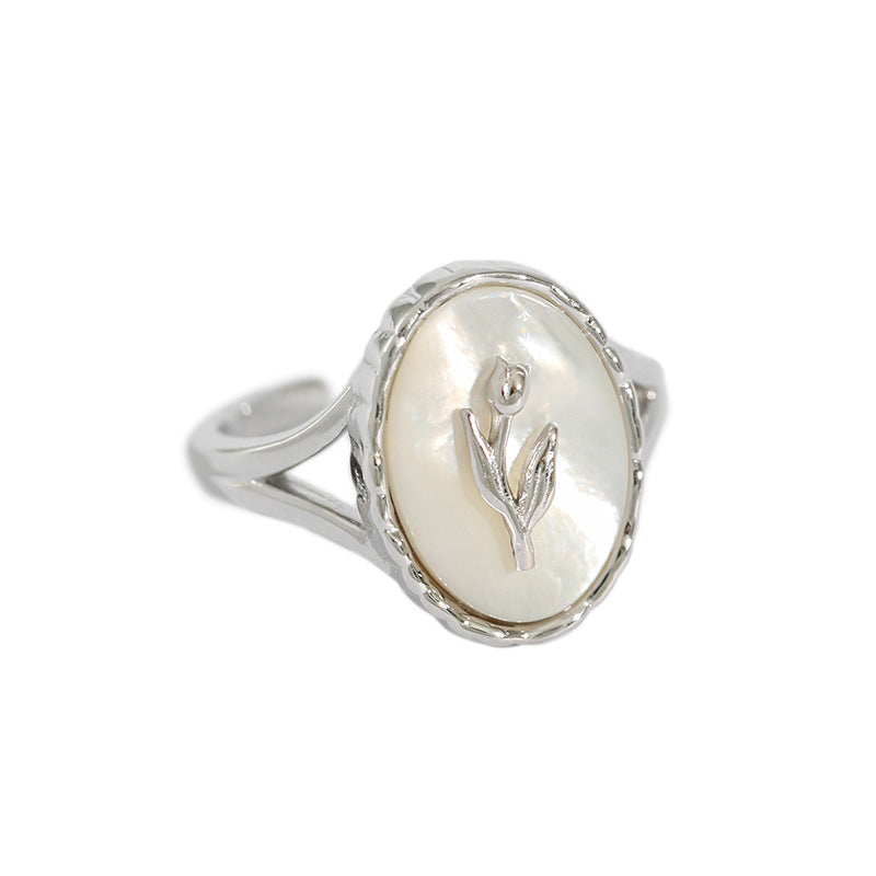 Bague fleur en argent sterling