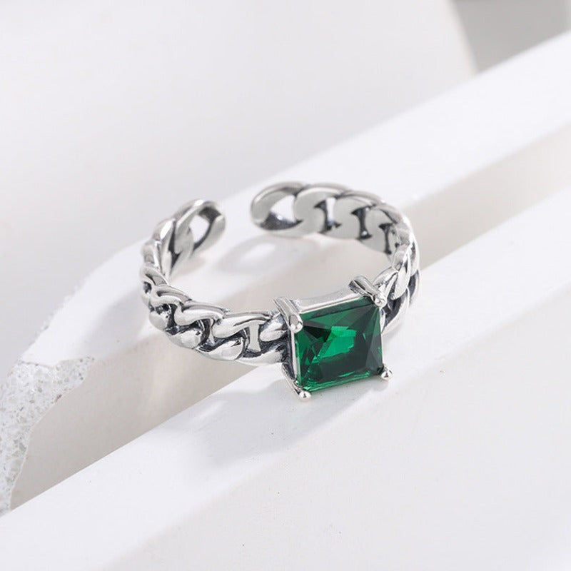 Chain Emerald Ring