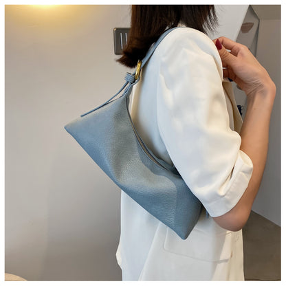 Solid Color One-Shoulder Bag