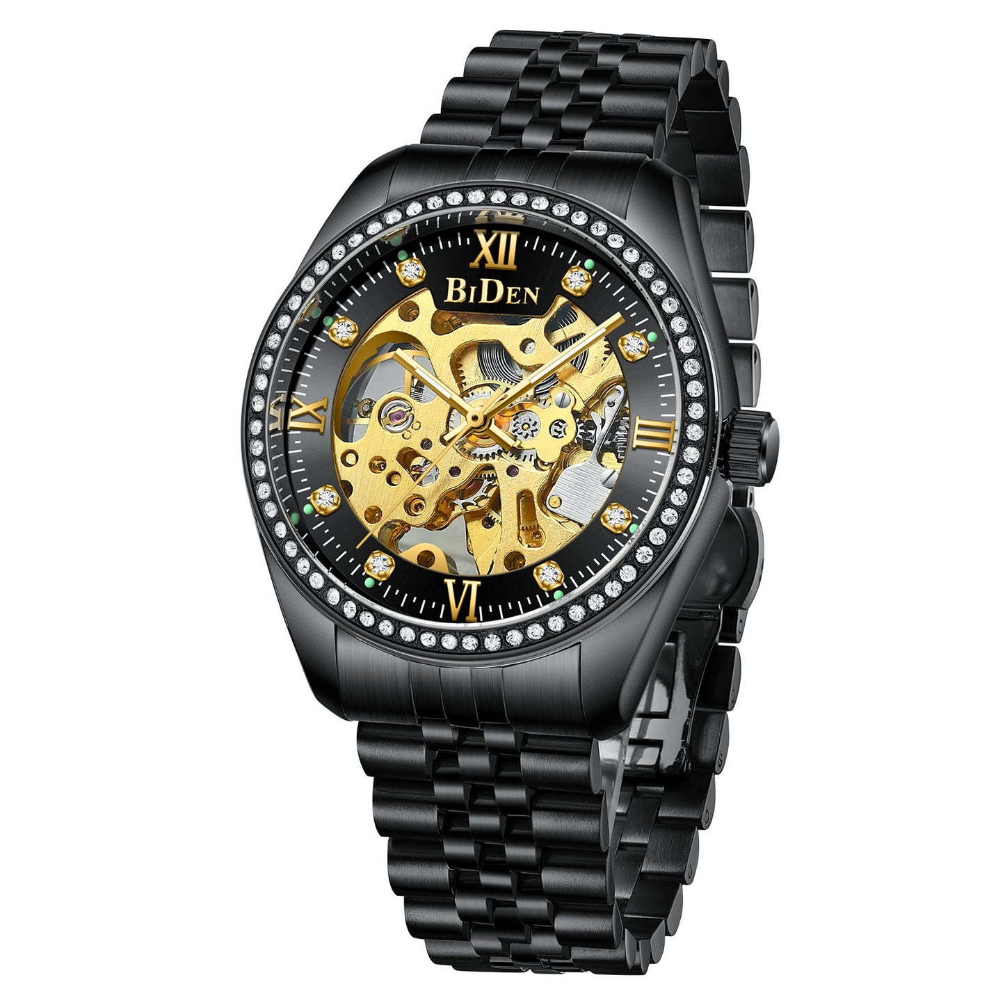 Montre homme en acier diamant