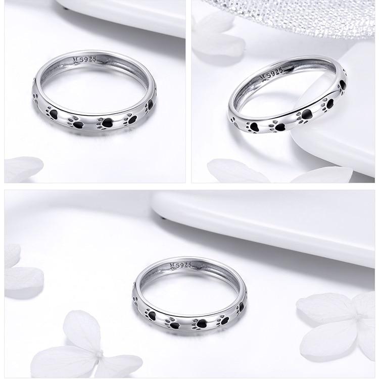 Ring With Engraved Puppy Footprints Puppy