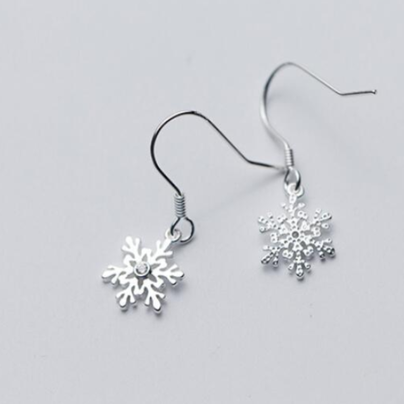 Long Snowflake Earrings