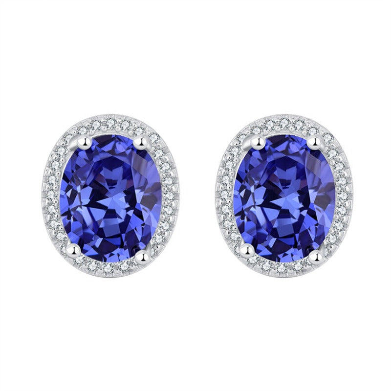 Boucles d'oreilles Zirconium Bleu