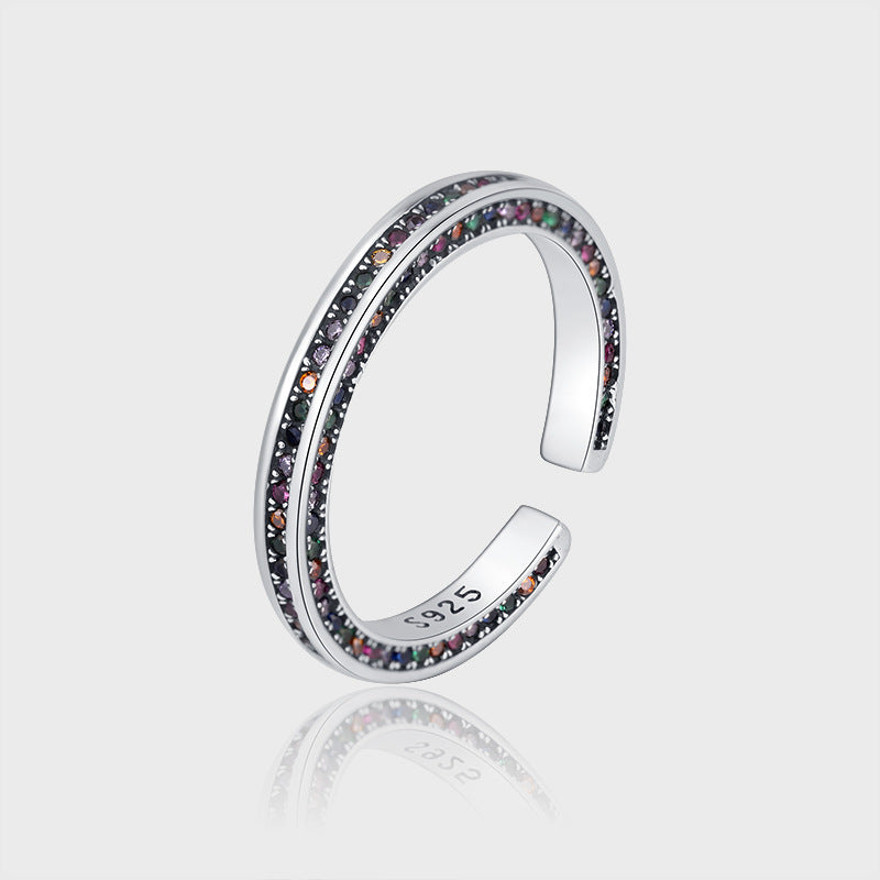 Bague scintillante arc-en-ciel