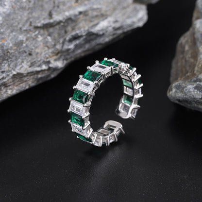 Niche Design Square Diamond Emerald Ring