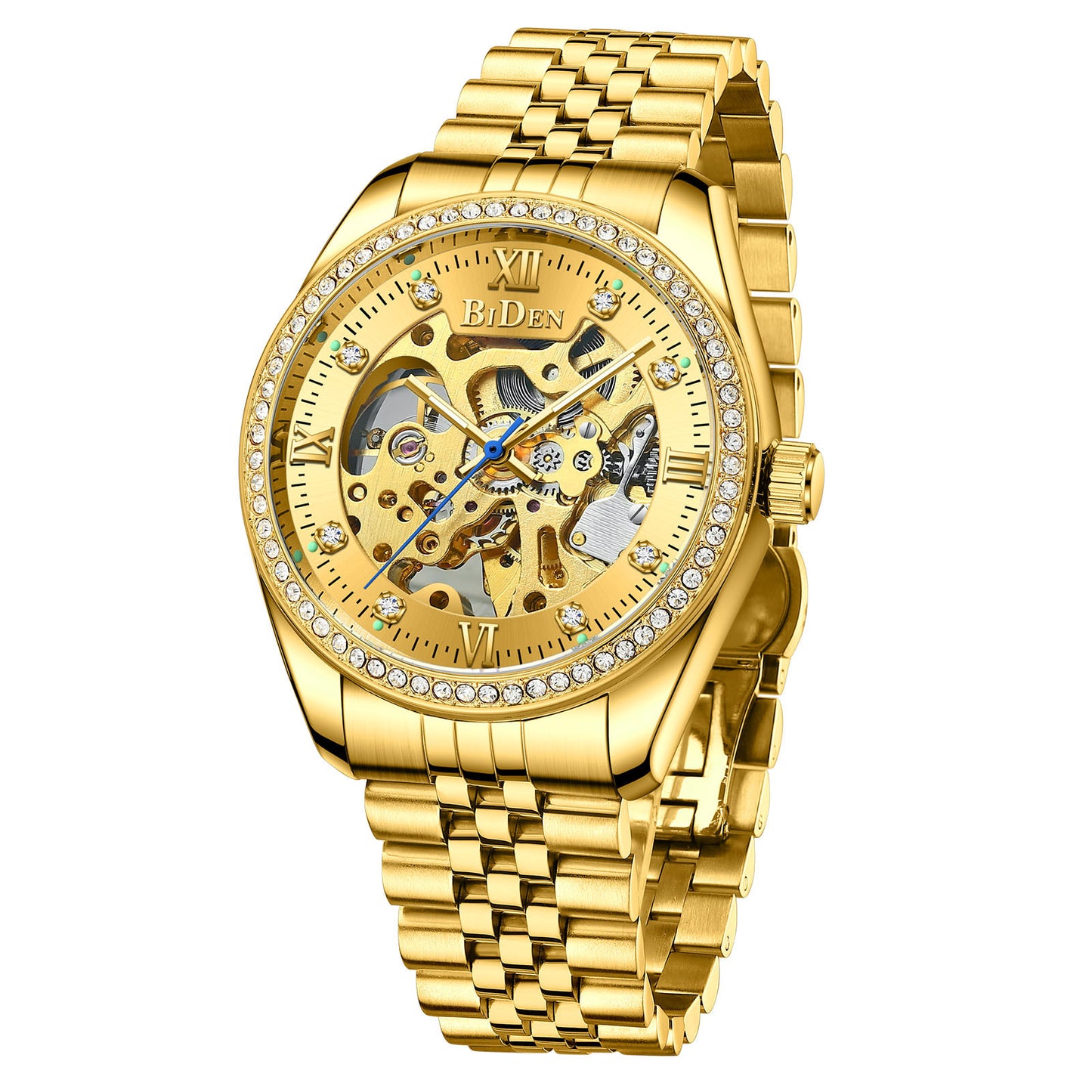 Montre homme en acier diamant