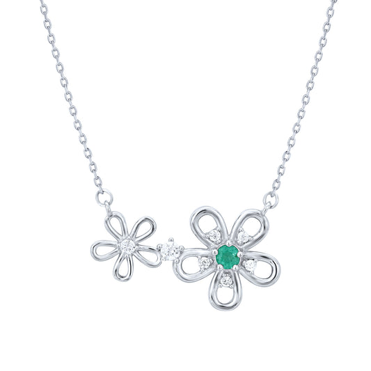 Flower Emerald Necklace