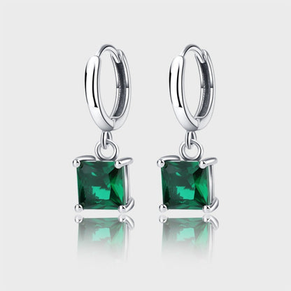 Green Square Earrings Luxury