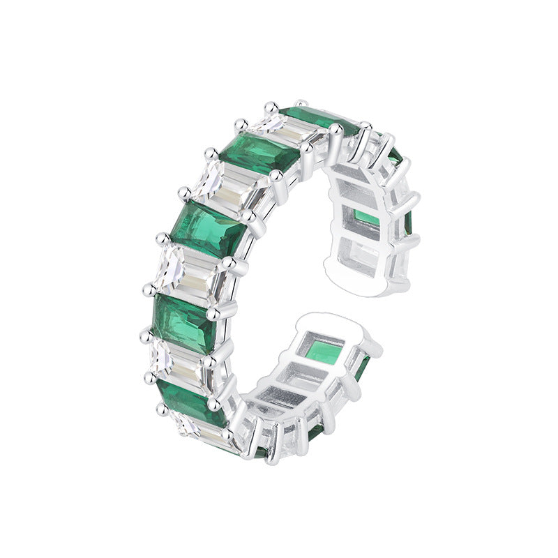 Niche Design Square Diamond Emerald Ring